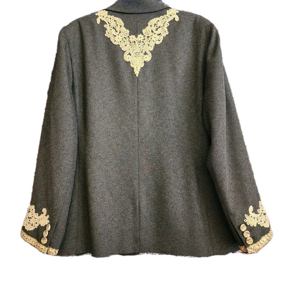 Jones New York‎ Blazer Women's 16W Brown Tweed Custom Jacket Old Money Heritage - Picture 2 of 14
